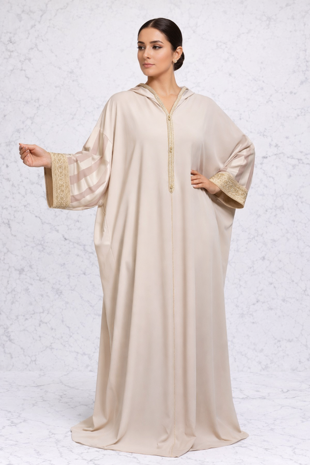 Djellaba manches satinées