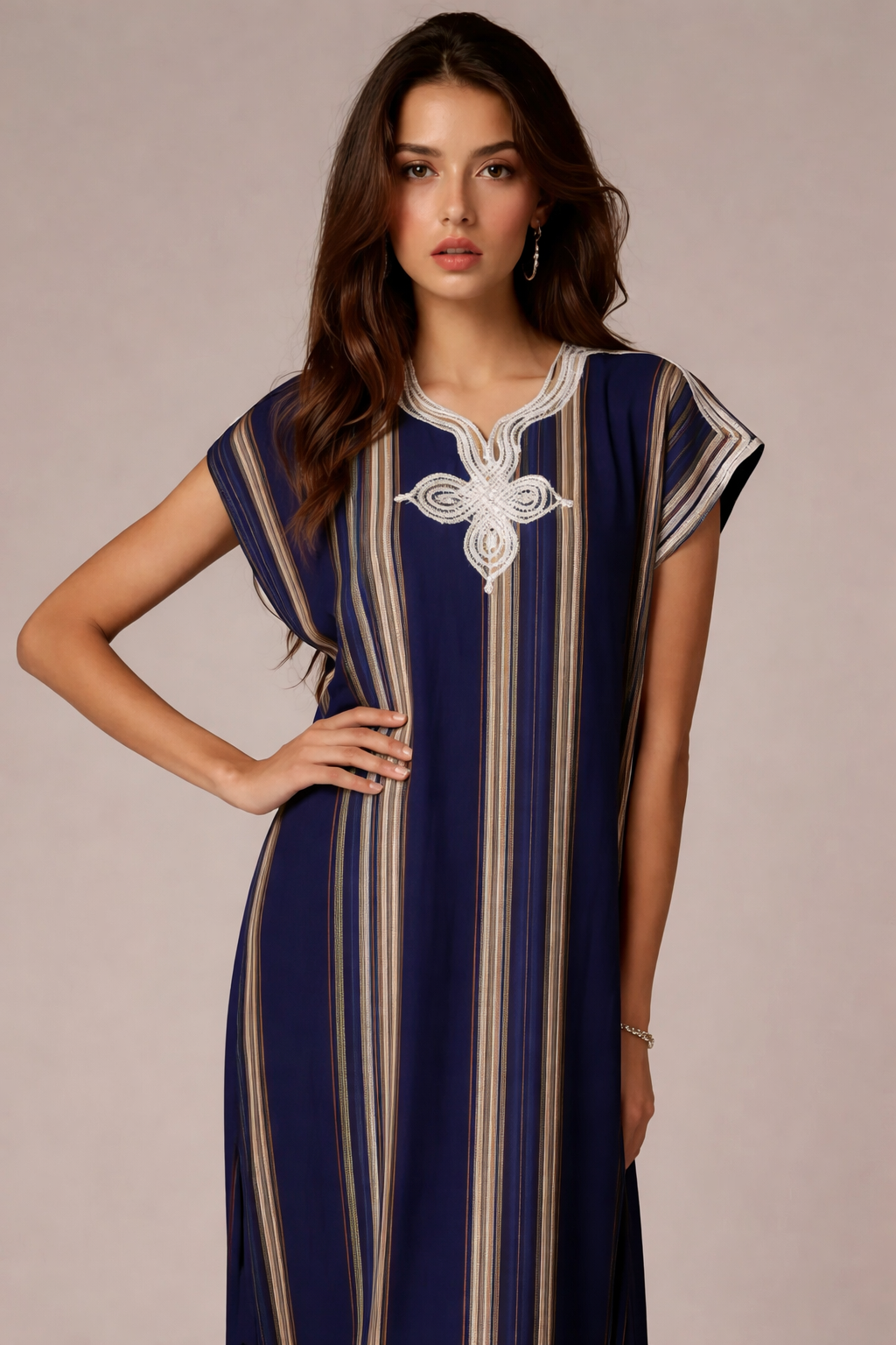 Gandoura marocaine rayée