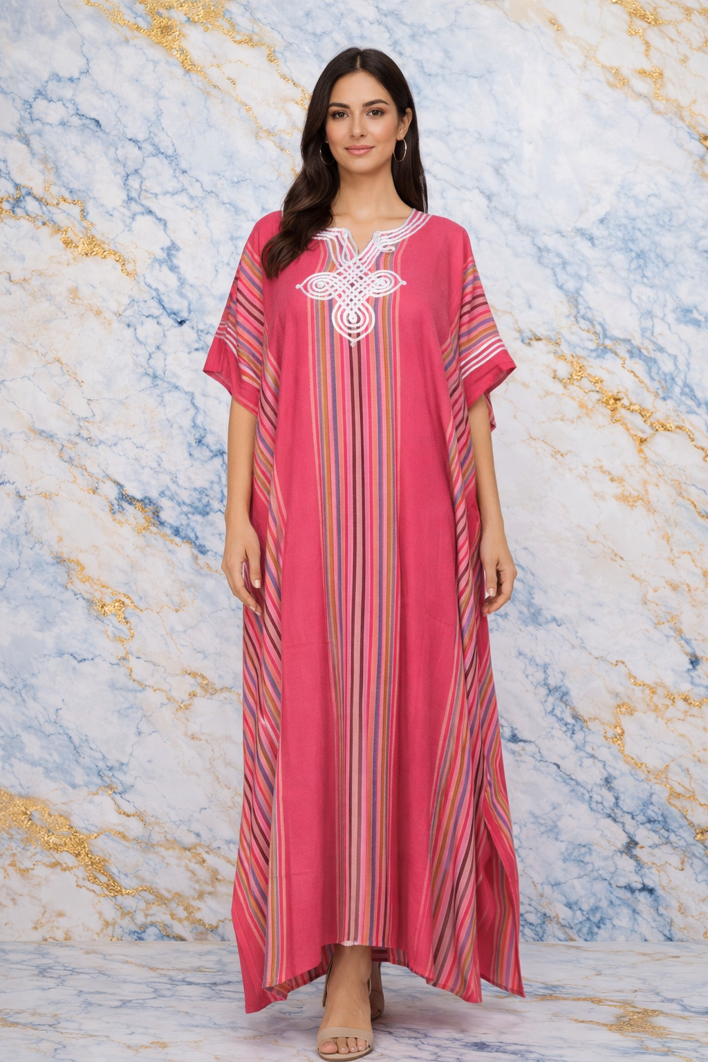 Gandoura premium marocaine rayée