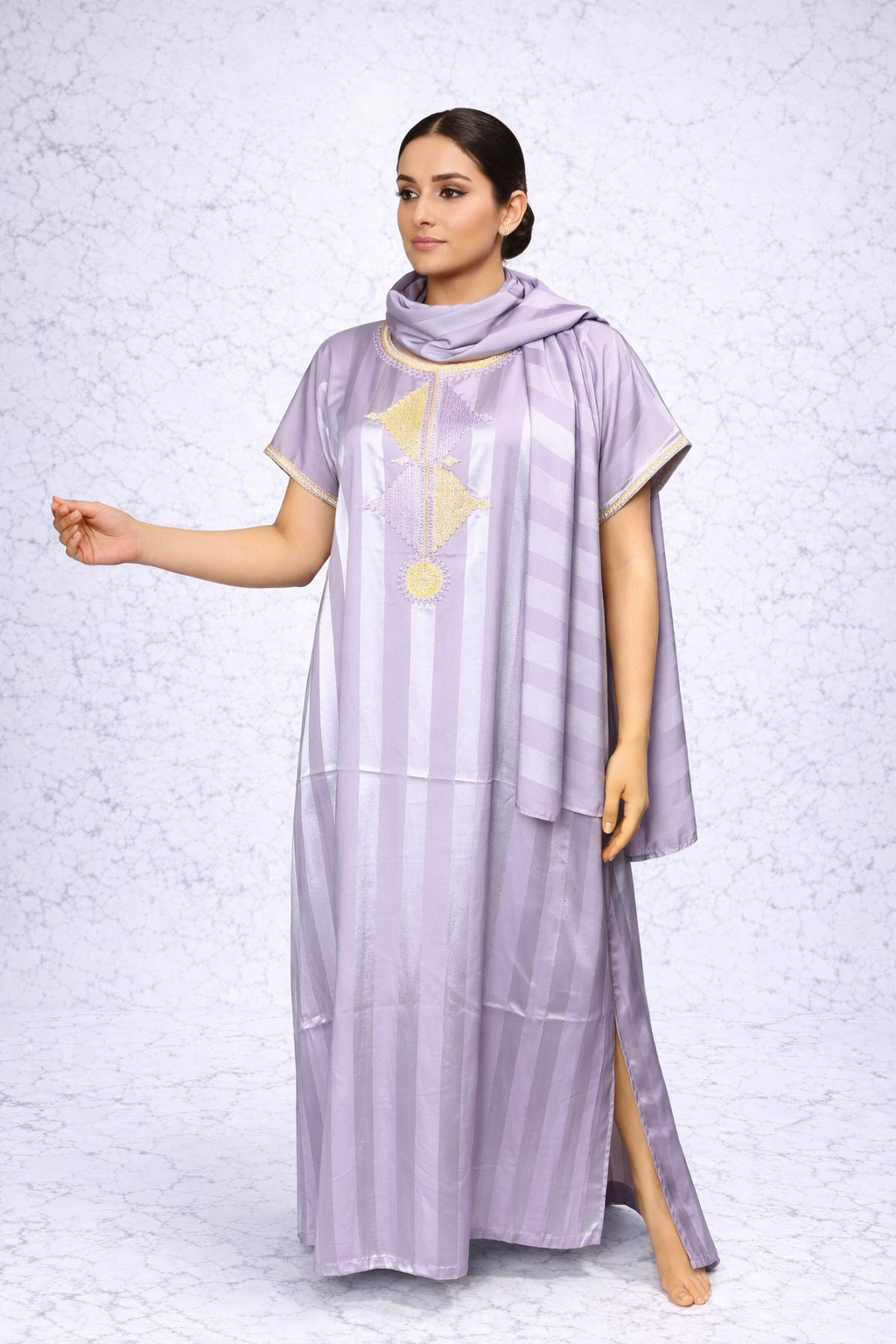 Gandoura mosaïque satinée