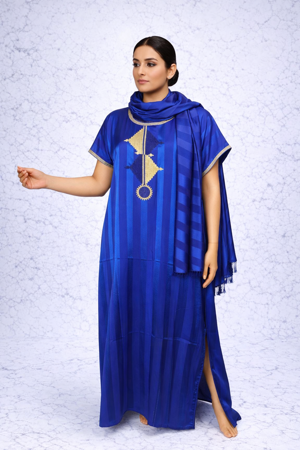 Gandoura mosaïque satinée