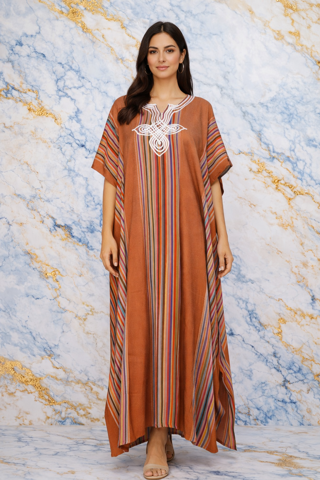 Gandoura premium marocaine rayée