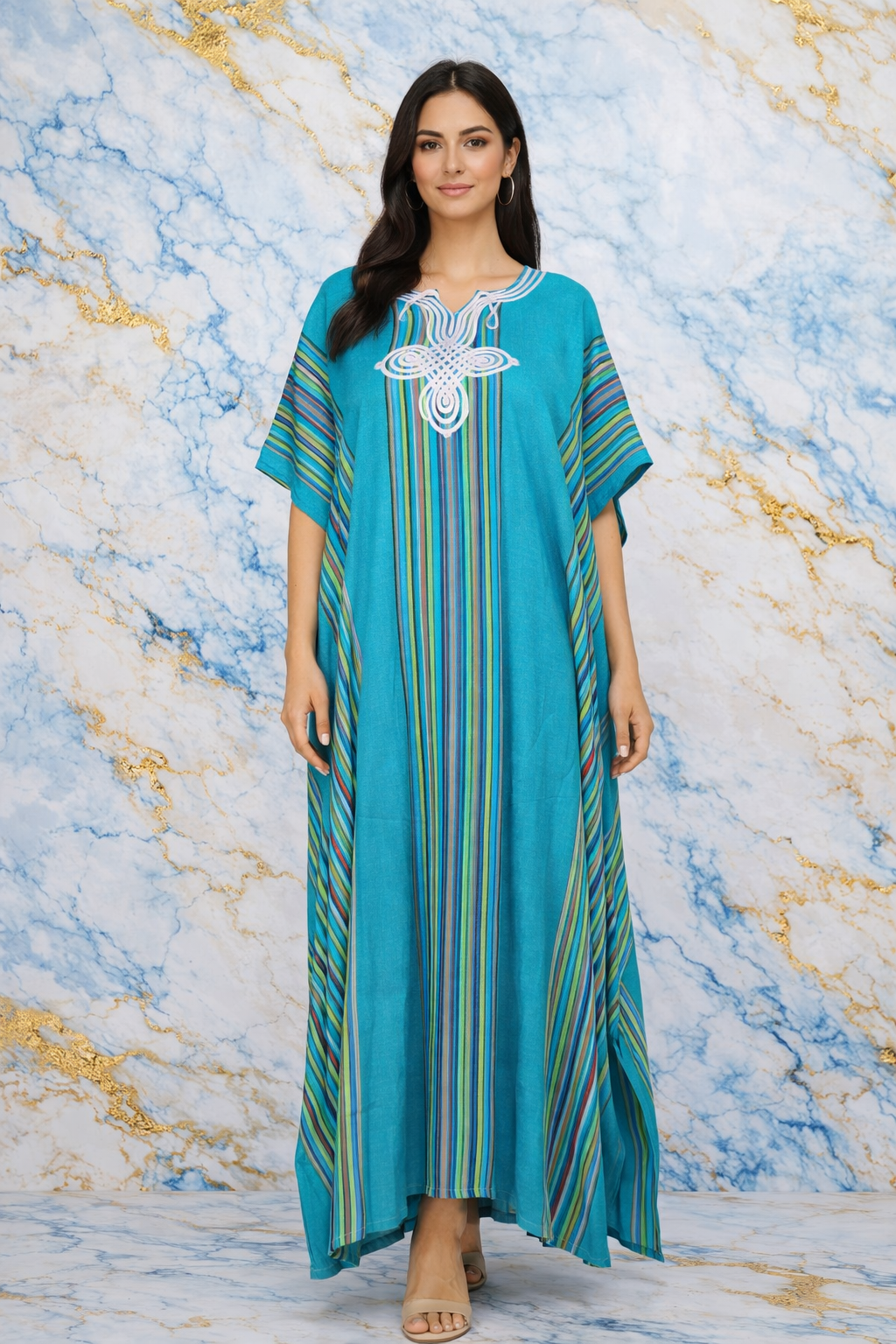 Gandoura premium marocaine rayée