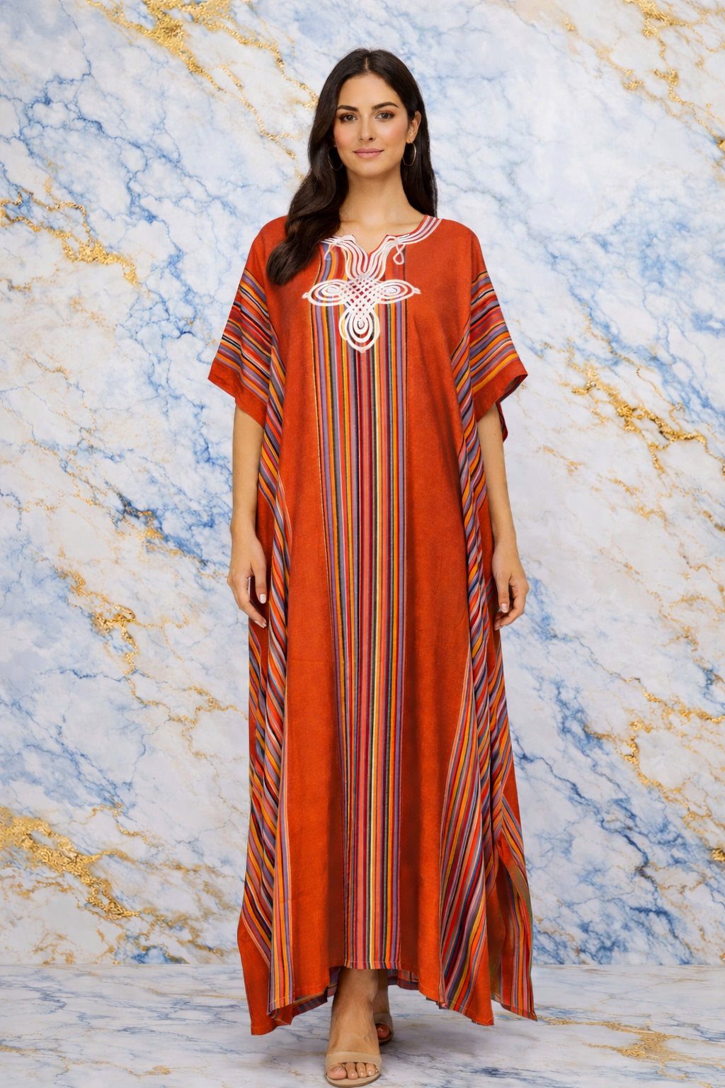 Gandoura premium marocaine rayée