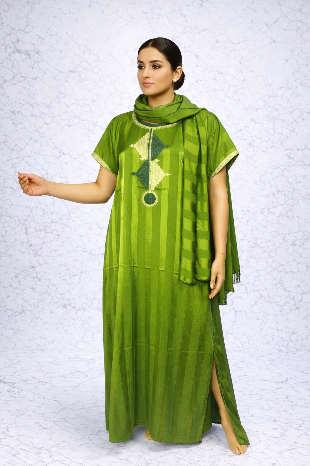 Gandoura mosaïque satinée