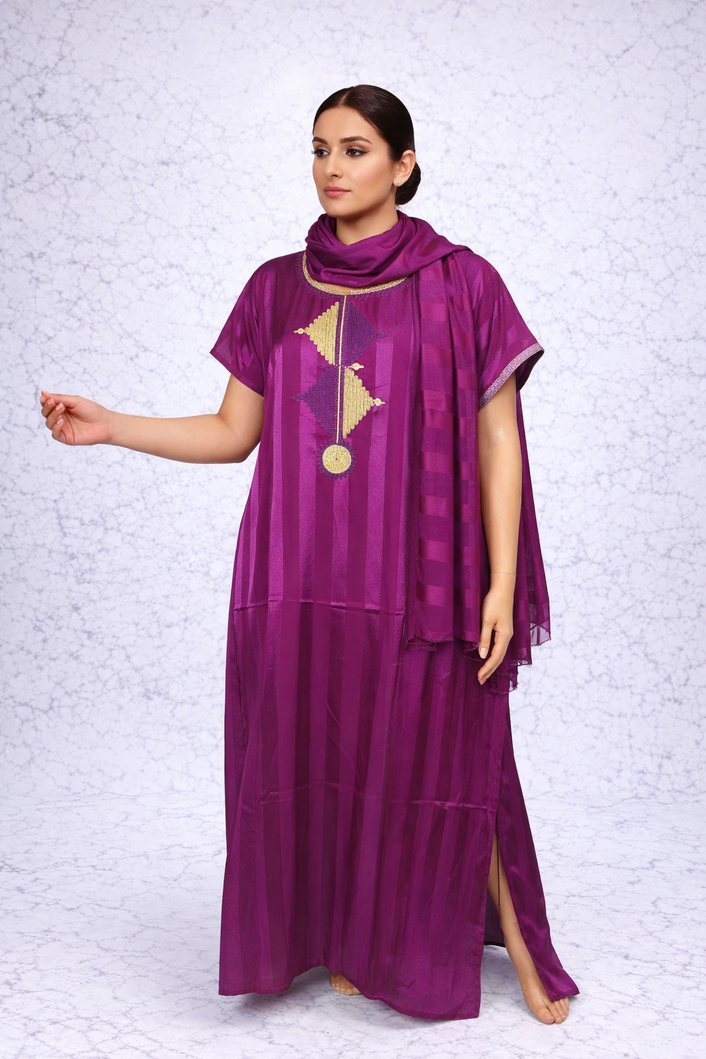 Gandoura mosaïque satinée