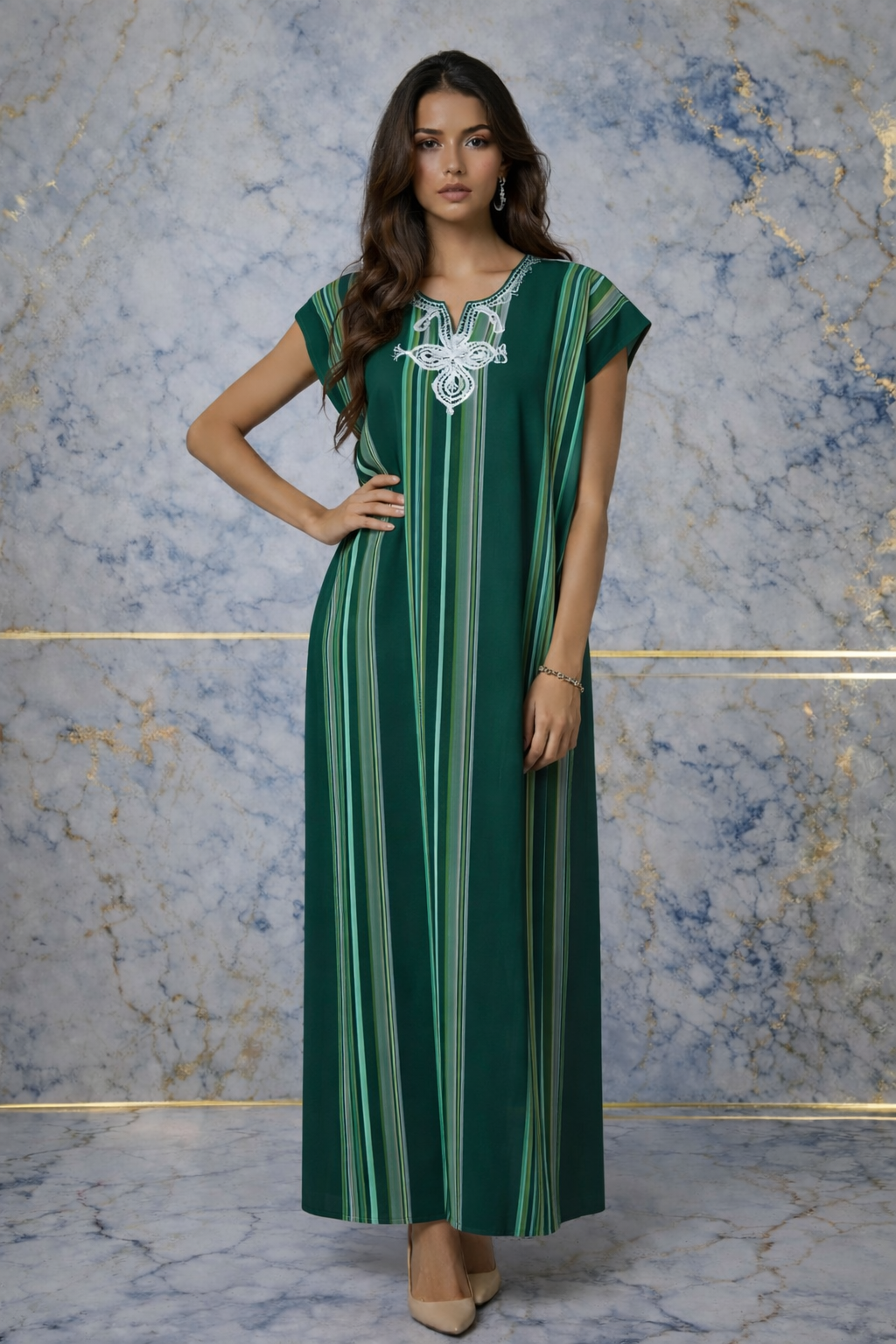 Gandoura premium marocaine rayée