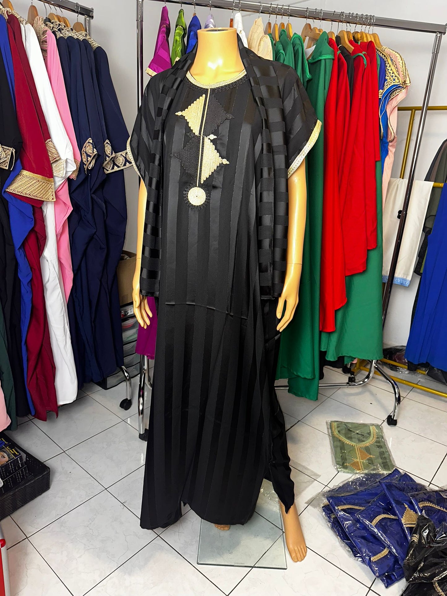 Gandoura mosaïque satinée