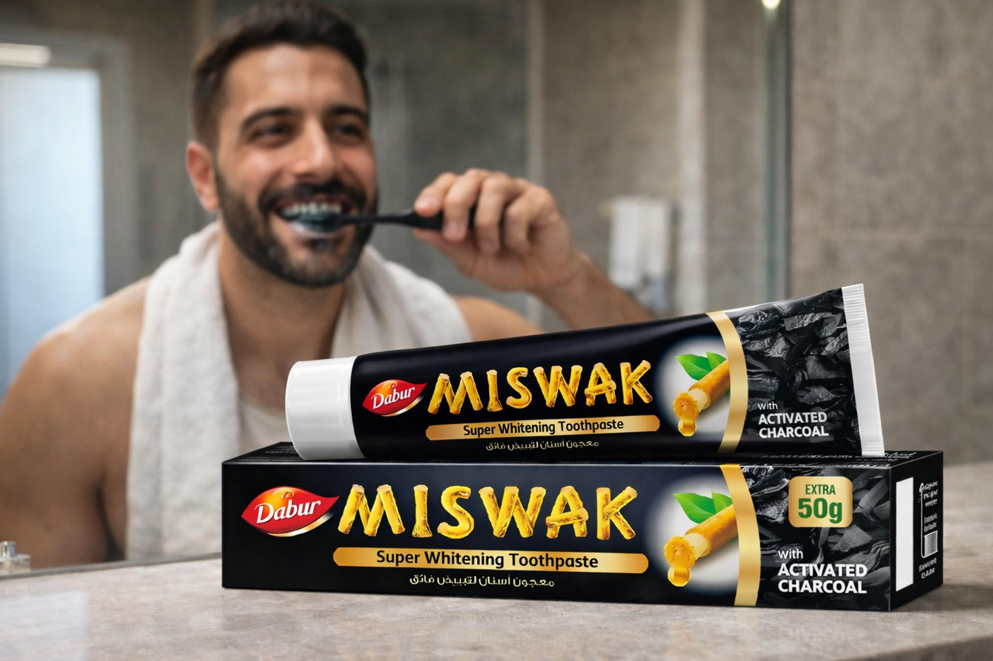 Dentifrice miswak charbon actif